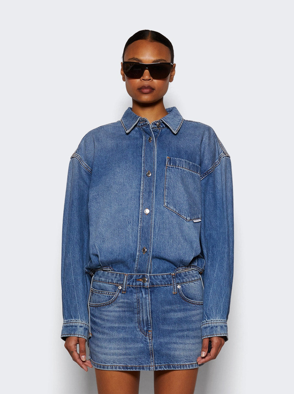 Women | alexanderwang | Pre-styled Denim Shirt Dress Vintage Light Indigo