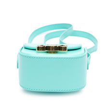 Celine | Pre-Owned Leather Triomphe AirPods Case with Strap - I | Blue/Turquoise