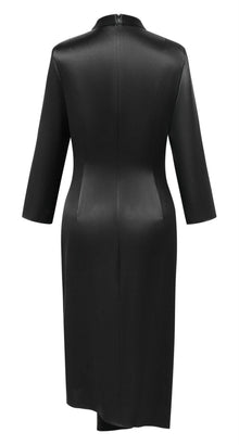 Triacetate Midi Dress | Black
