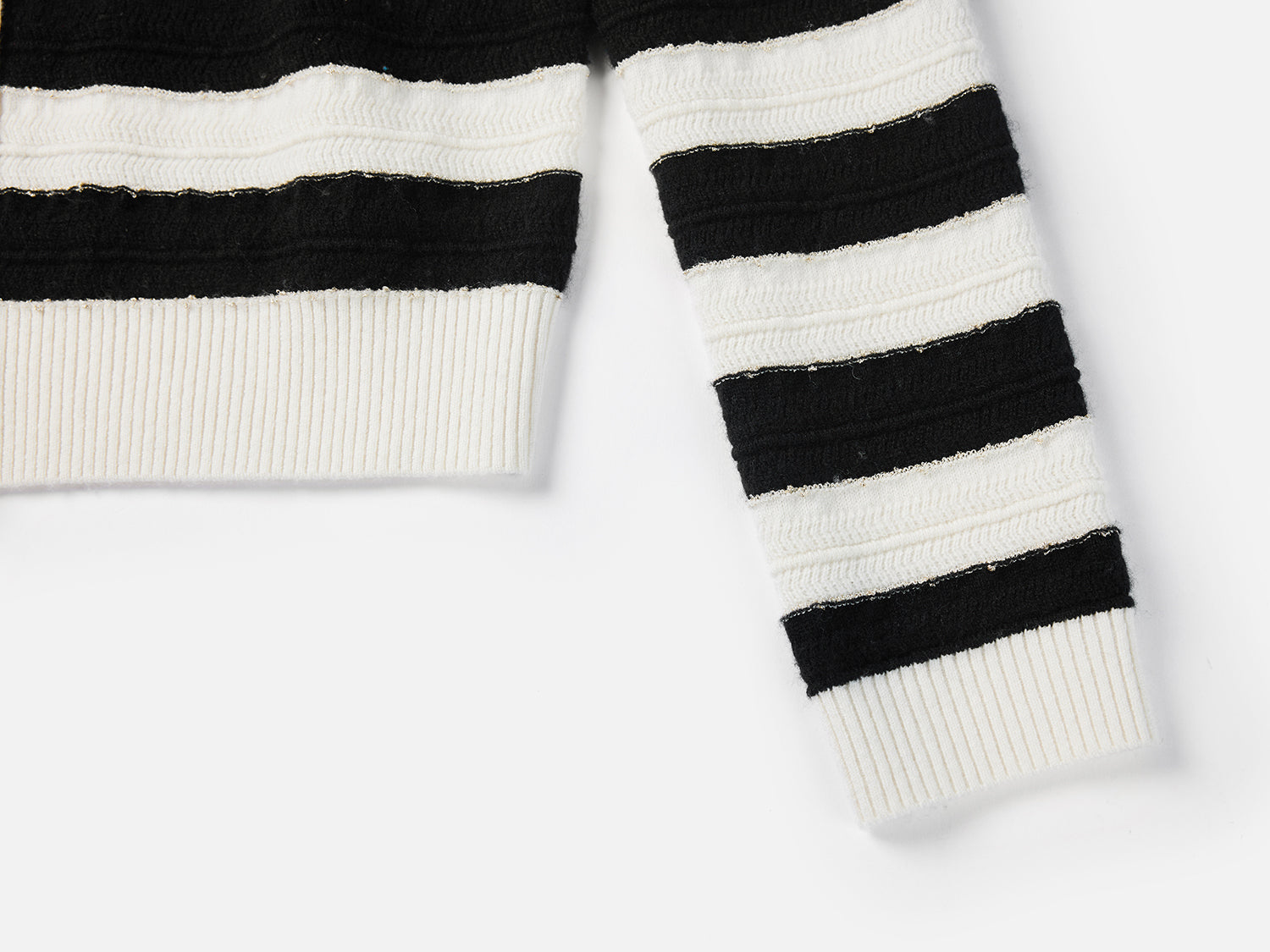 Striped Knitted Cardigan | Black
