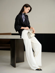 Silk Jacquard Shirt | Black