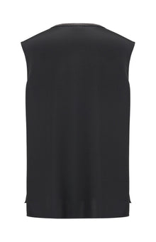 Silk Inner Sleeveless Top | Black