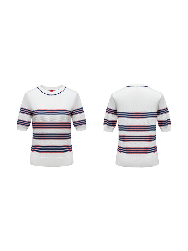 Round Neck Sweater | White