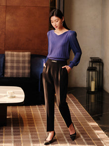 Crepe Tapered Pants | Black