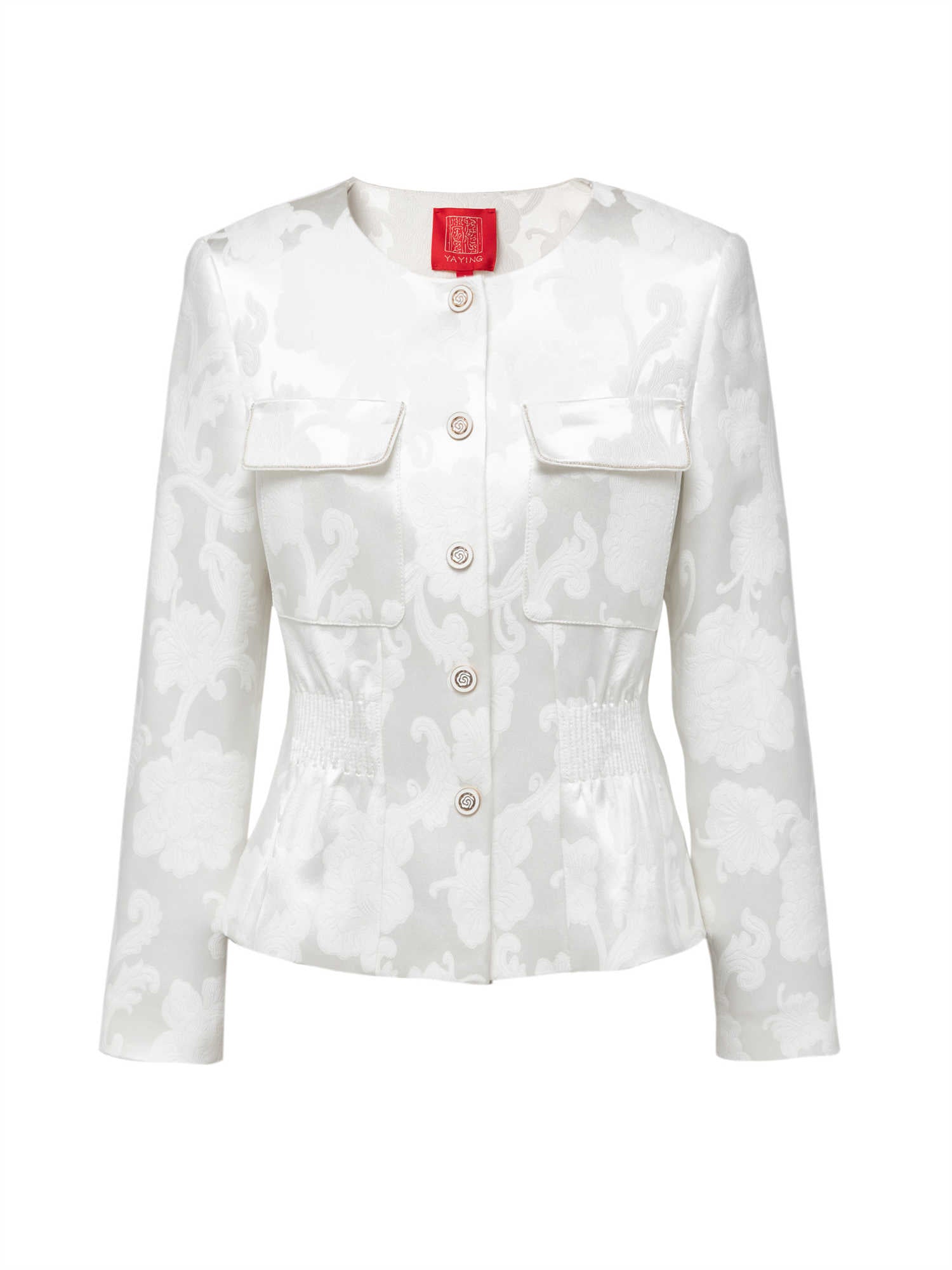 Mulberry Silk Embroidered Jacket | White