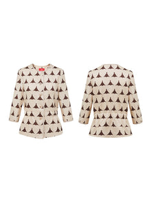 waist-cinching fitted jacket top | Beige