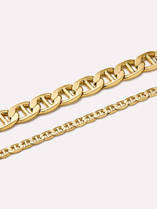 14K Gold Plated Lobster Clasp Delicate Flat Mariner Chain Necklaces For Women Ana Luisa Morgan Slim