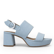 Camilia Sandal Platform | Pale Blue Faux Crochet Nubuck