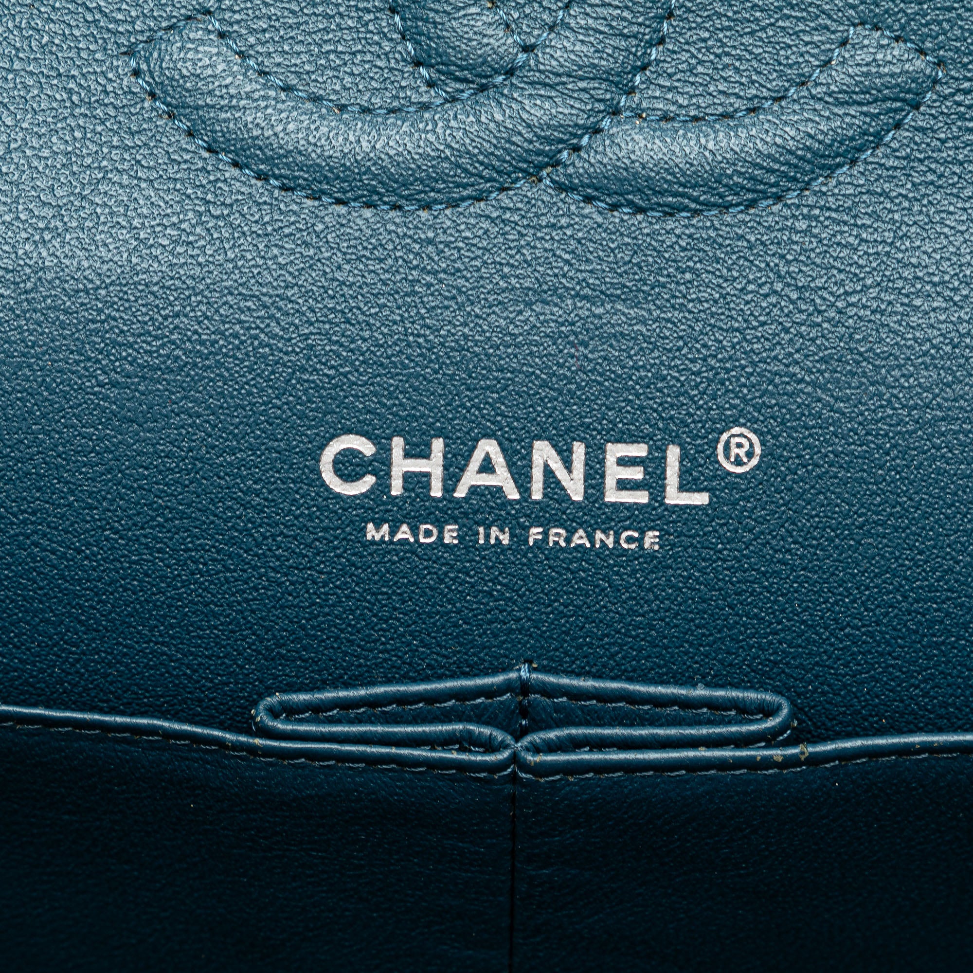 Chanel | Pre-Owned Medium Classic Caviar Double Flap - I | Blue/Peacock