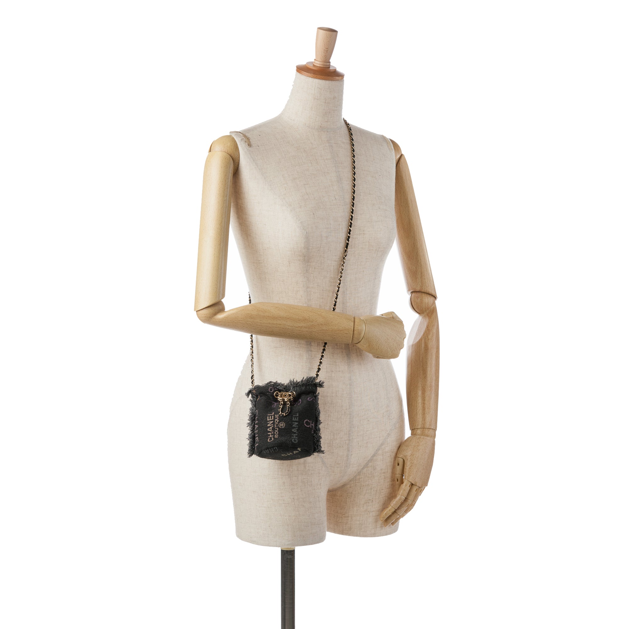 Chanel | Pre-Owned Mini Denim Mood Bucket with Chain - II | Gray/Charcoal