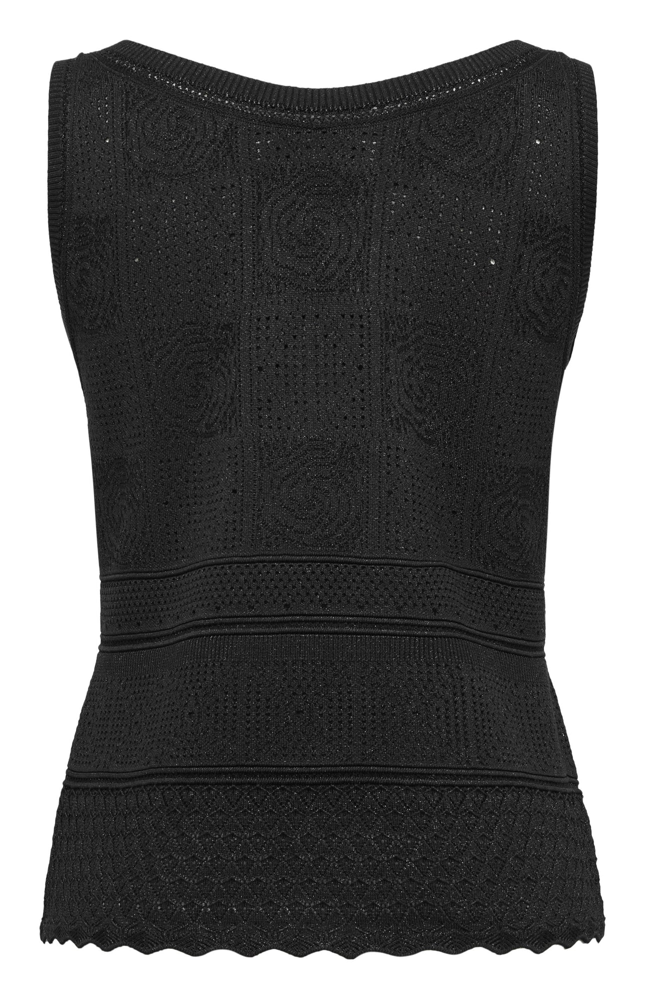 Mulberry Silk Openwork Vest Camisole | Black