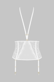 Waist Cinched With Suspenders - Accroche Coeur | White
