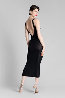 Naked Back Dress - La Femme Amazone | Black