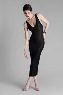 Naked Back Dress - La Femme Amazone | Black