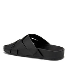 Lecco Sandal Footbed | Black Faux Nappa