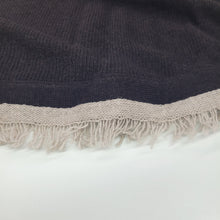 Womens | Poncho with Eyelash Fringes And Bow | Brown/Nile Brown