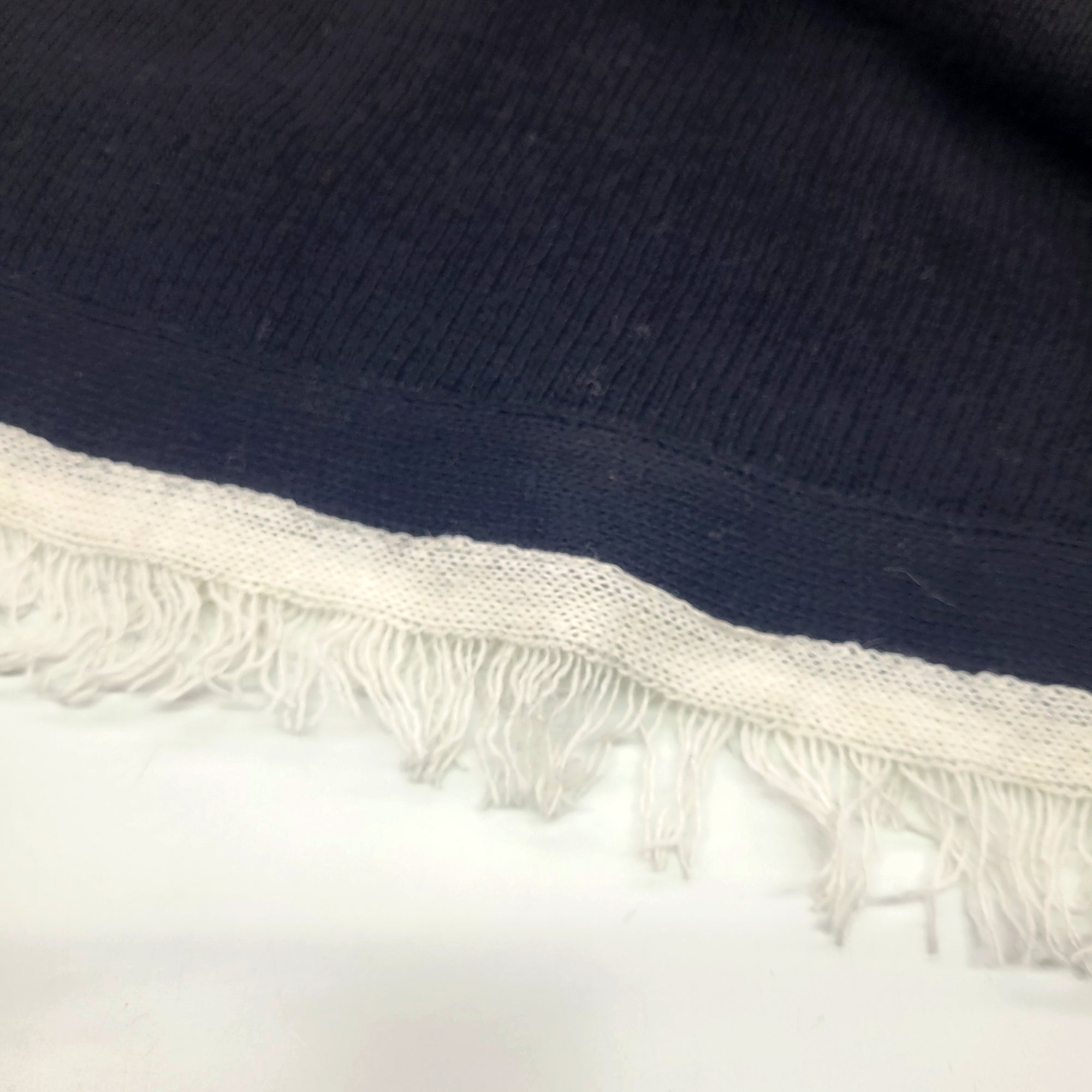 Womens | Poncho with Eyelash Fringes And Bow | Black/White