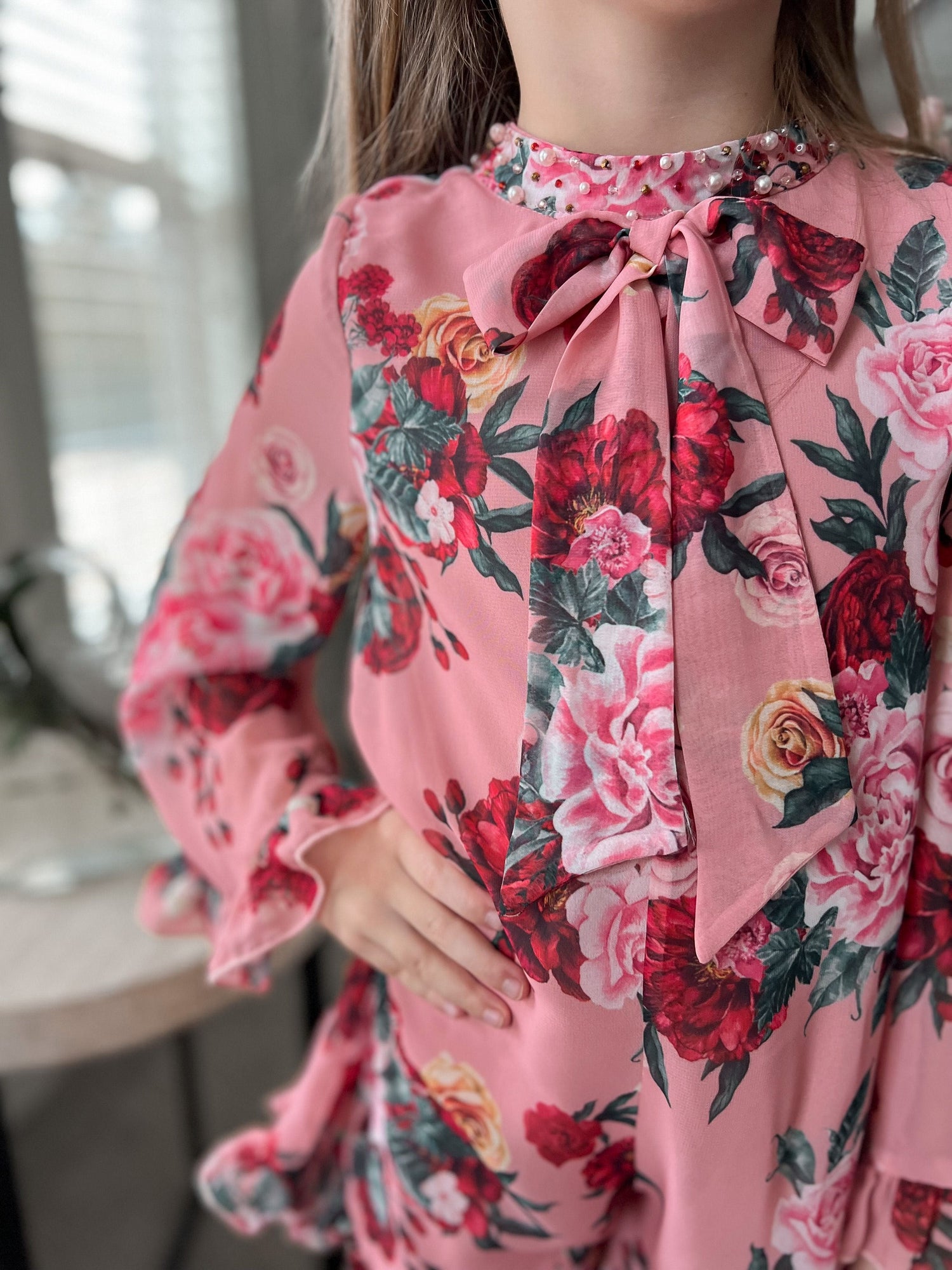 Girl | Flora Flower Print Jumpsuit | Pink