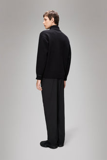 RAINS Sowa Knit Zip Cardigan Black Long Sleeve