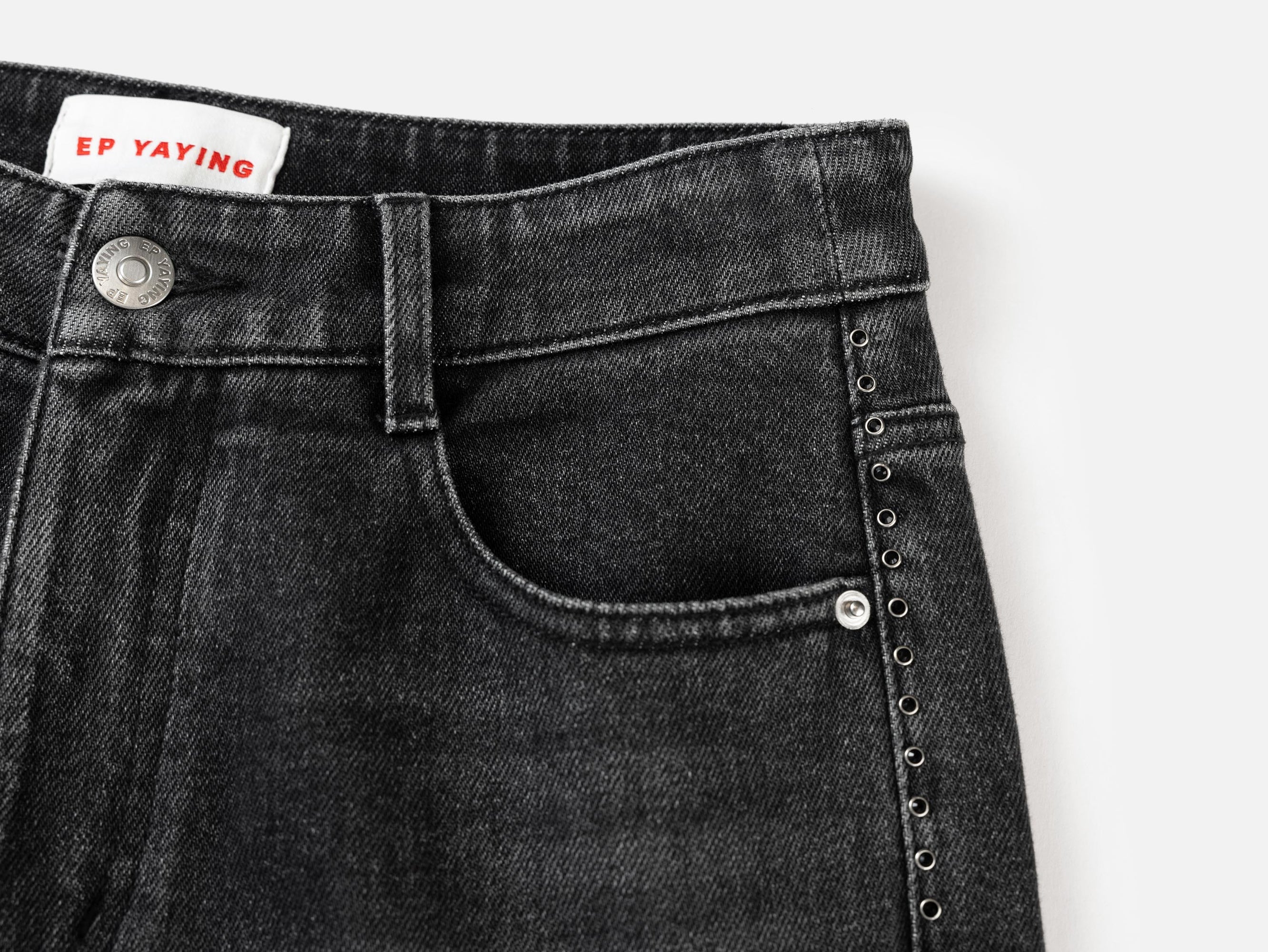 Dark-Wash Straight Leg Pants | Black