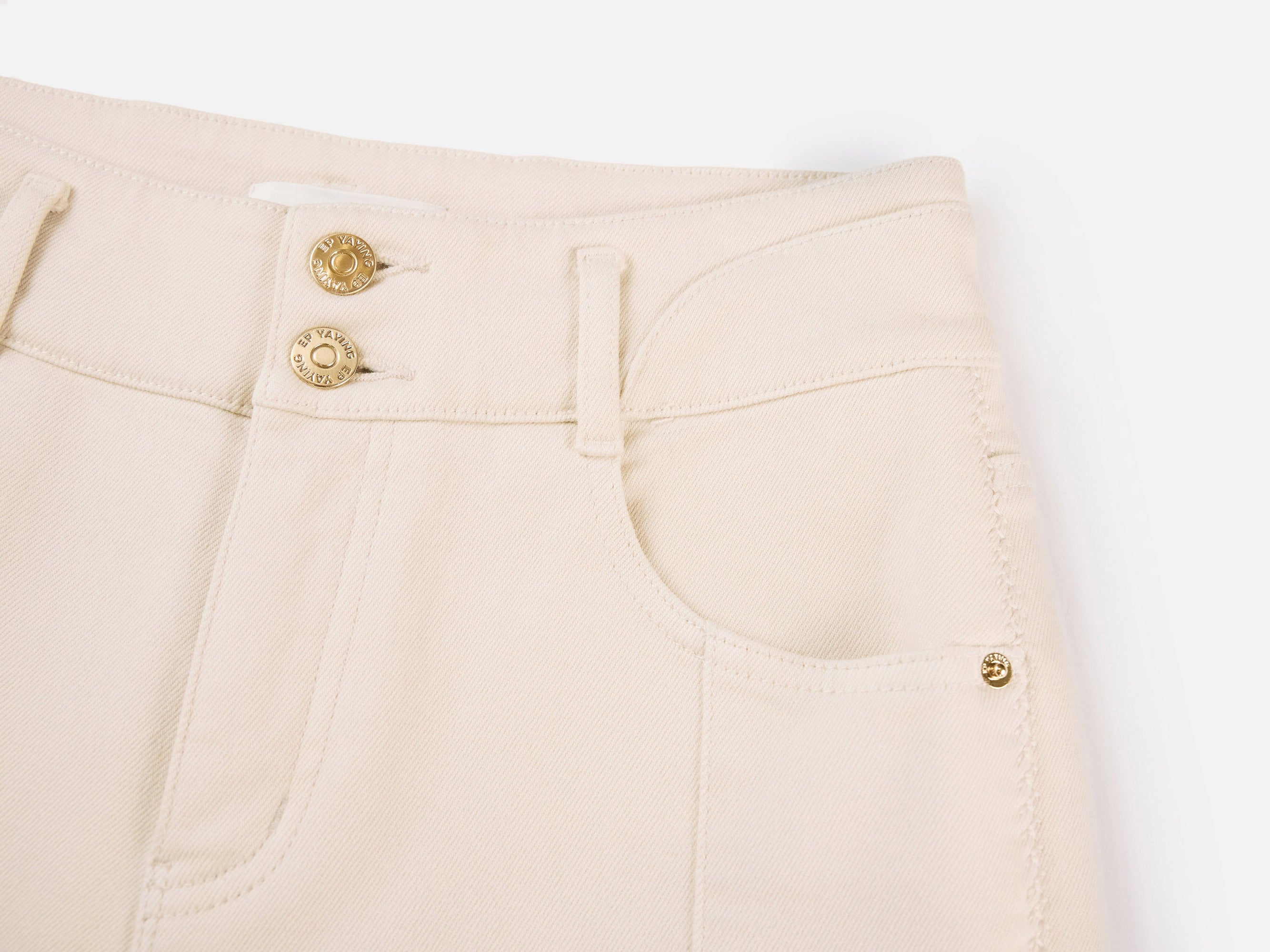 High-Waisted Wide-Leg Jean | Beige