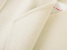 Notched Collar Cashmere Belted Coat | White