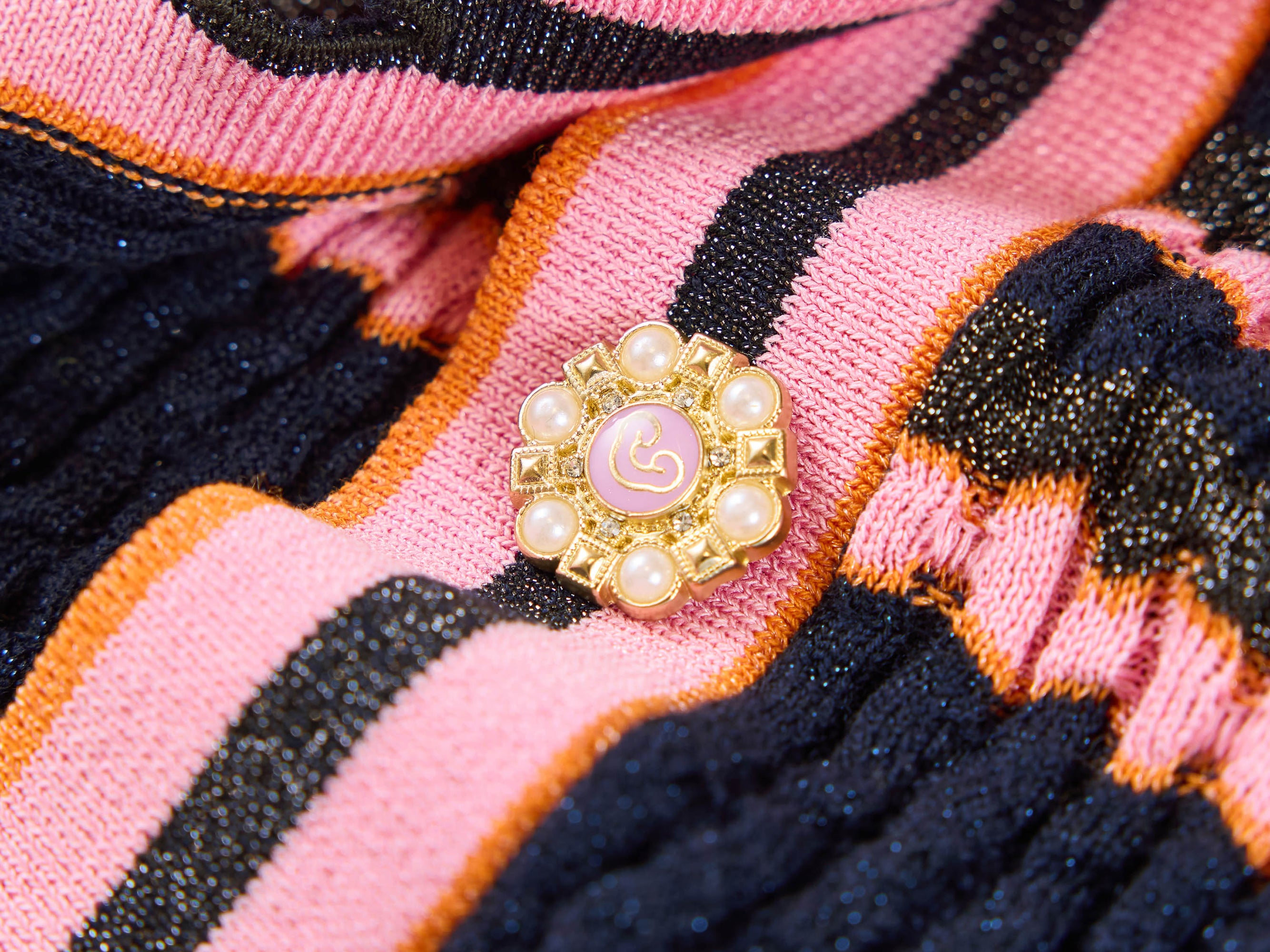 Striped Knit Cardigan | Pink
