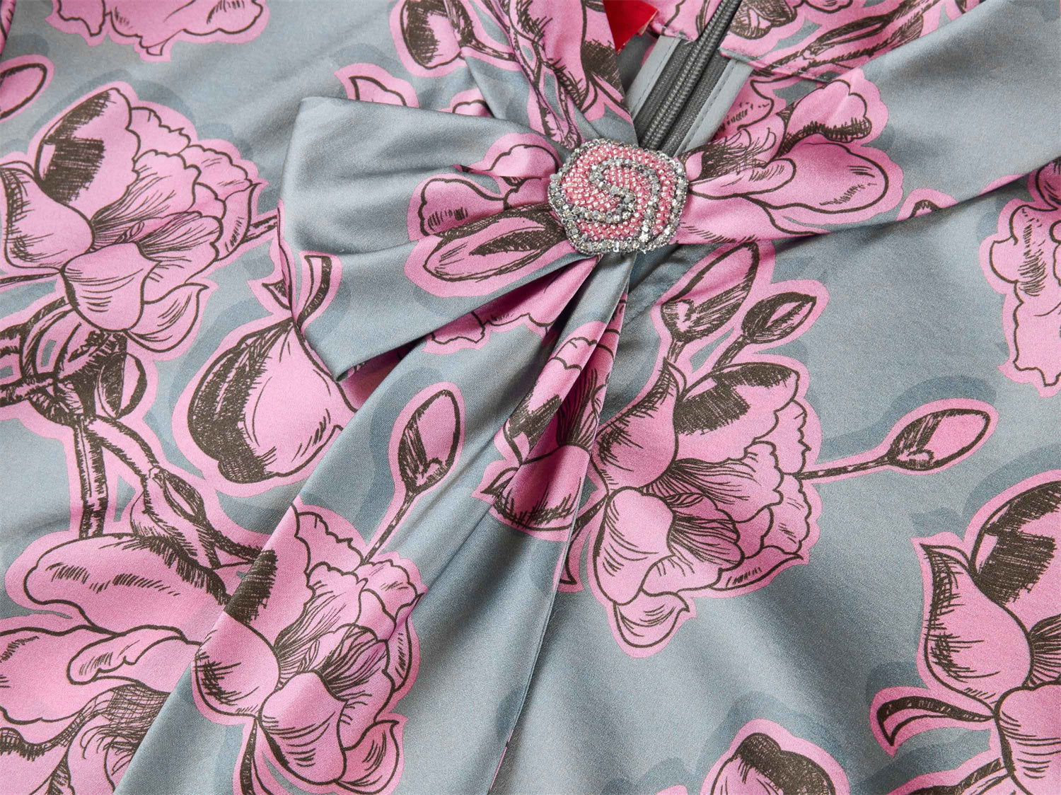 Ribbon Straight-Leg Long Sleeve Shirt | Pink