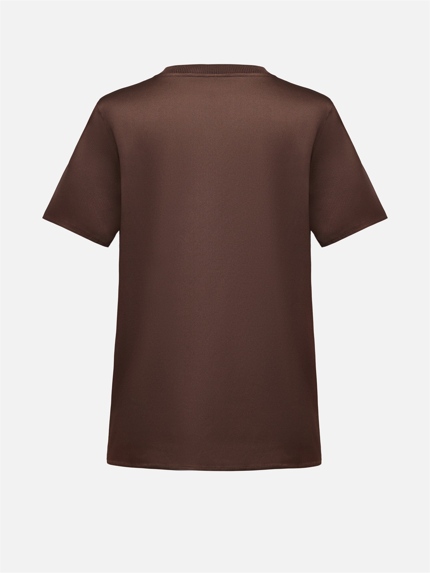 Silk Cooling Short-Sleeve Top | Brown