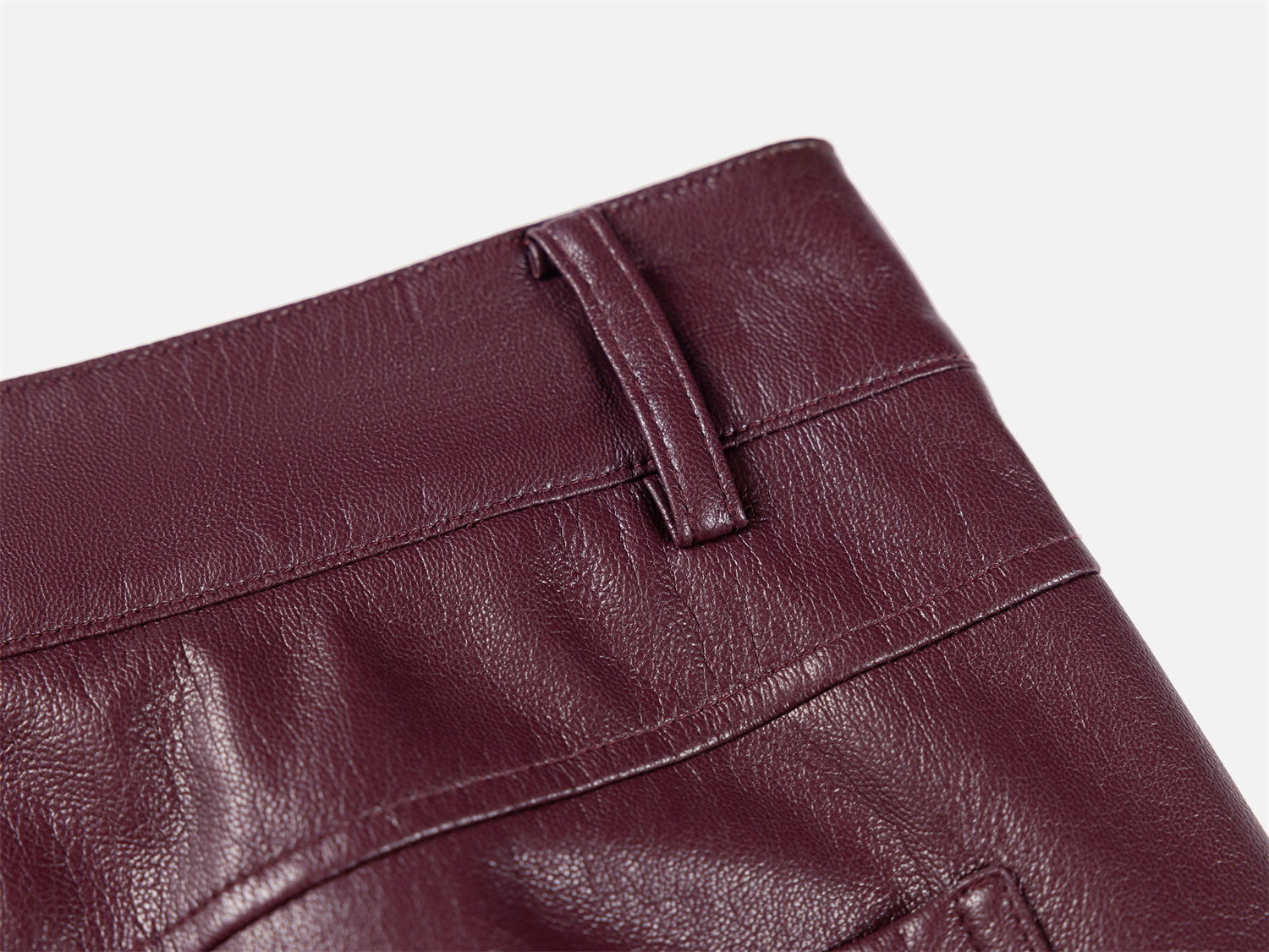 Faux Leather Pant | Wine Red
