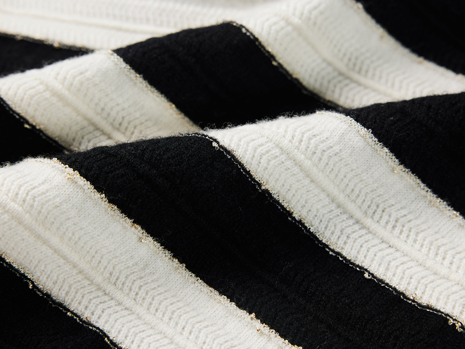 Striped Knitted Cardigan | Black