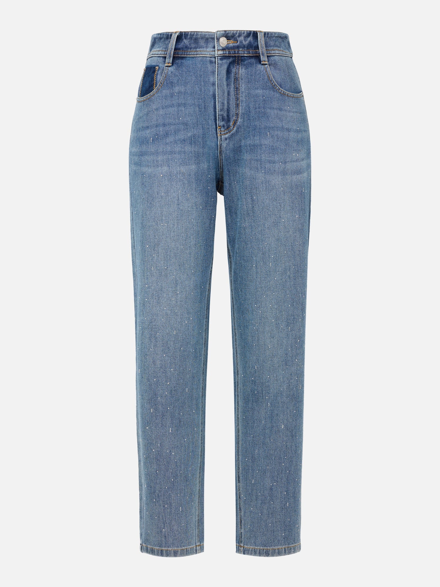 Four-way Stretch Rhinestone Jeans | Blue