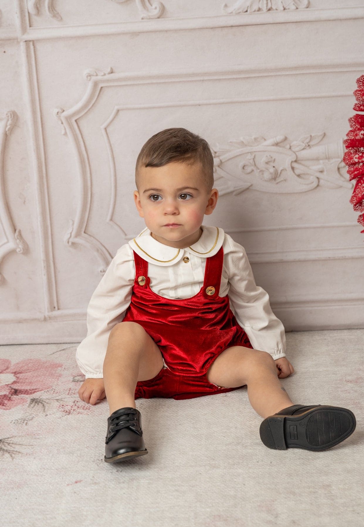Boy | Victor Ceremony Romper and Shirt | Red x White