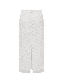 Lace Midi Skirt | White