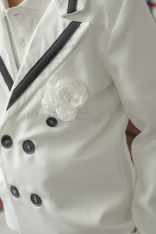 Boy | Alex Blazer With Black Contrast Line | White