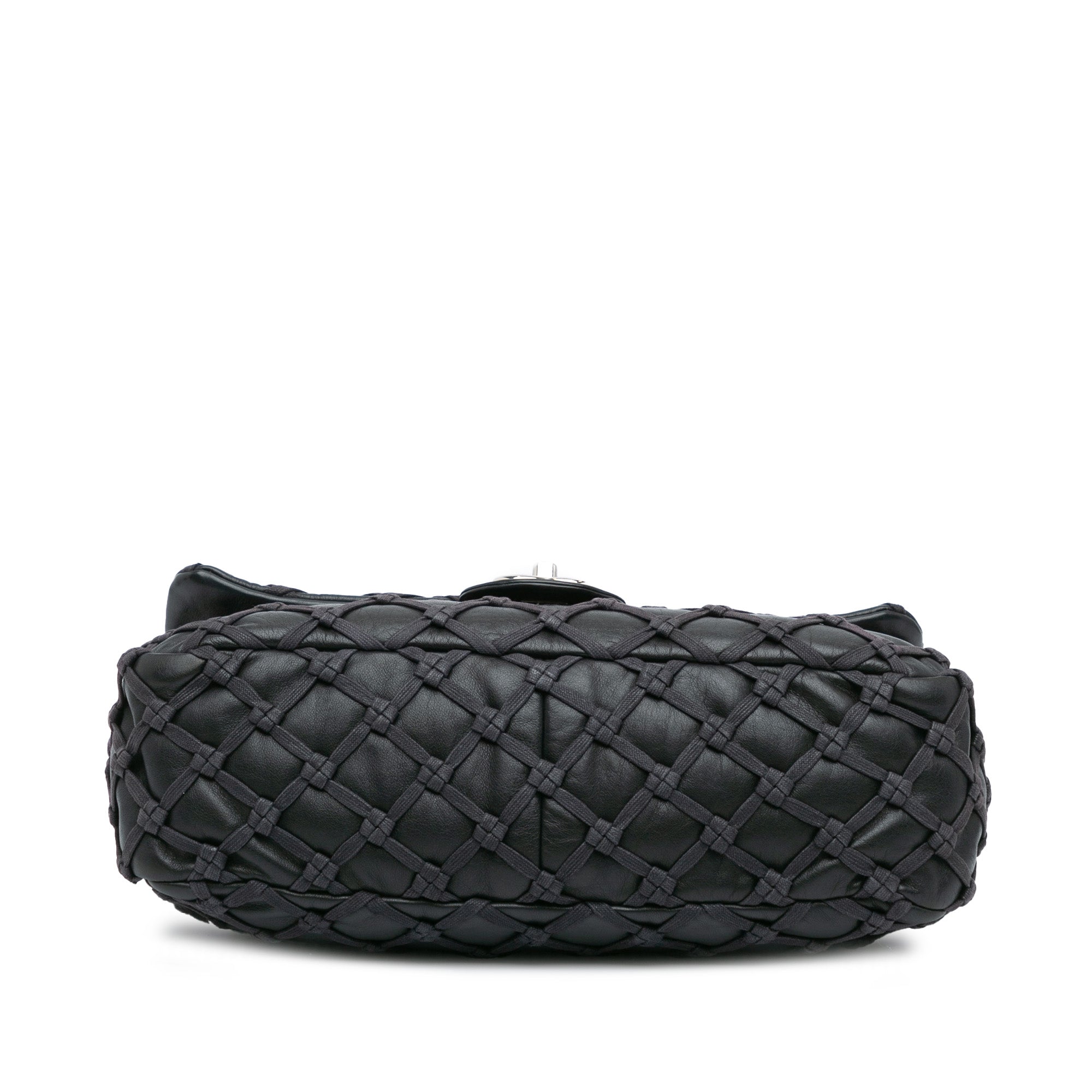 Chanel | Pre-Owned Jumbo Calfskin Canebiers Net Flap | Black