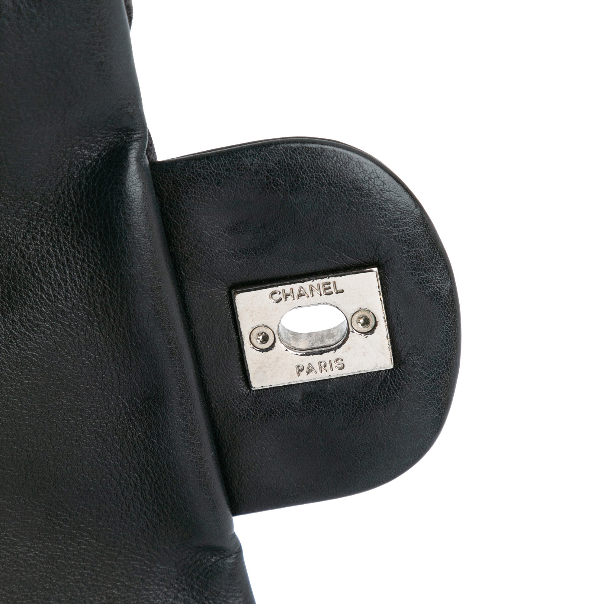 Chanel | Pre-Owned Jumbo Calfskin Canebiers Net Flap | Black