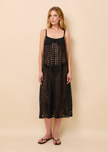 Womens | Annika Midi Dress Classic Eyelet | Noir