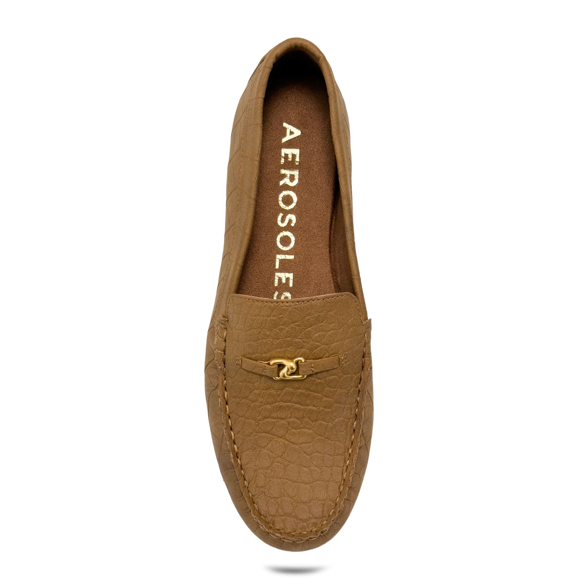 Drita Casual Loafer | Tan Faux Crochet Nubuck