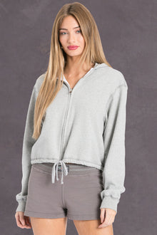 Women | Vintage Relaxed Zip-Up Hoodie | Heather Gray