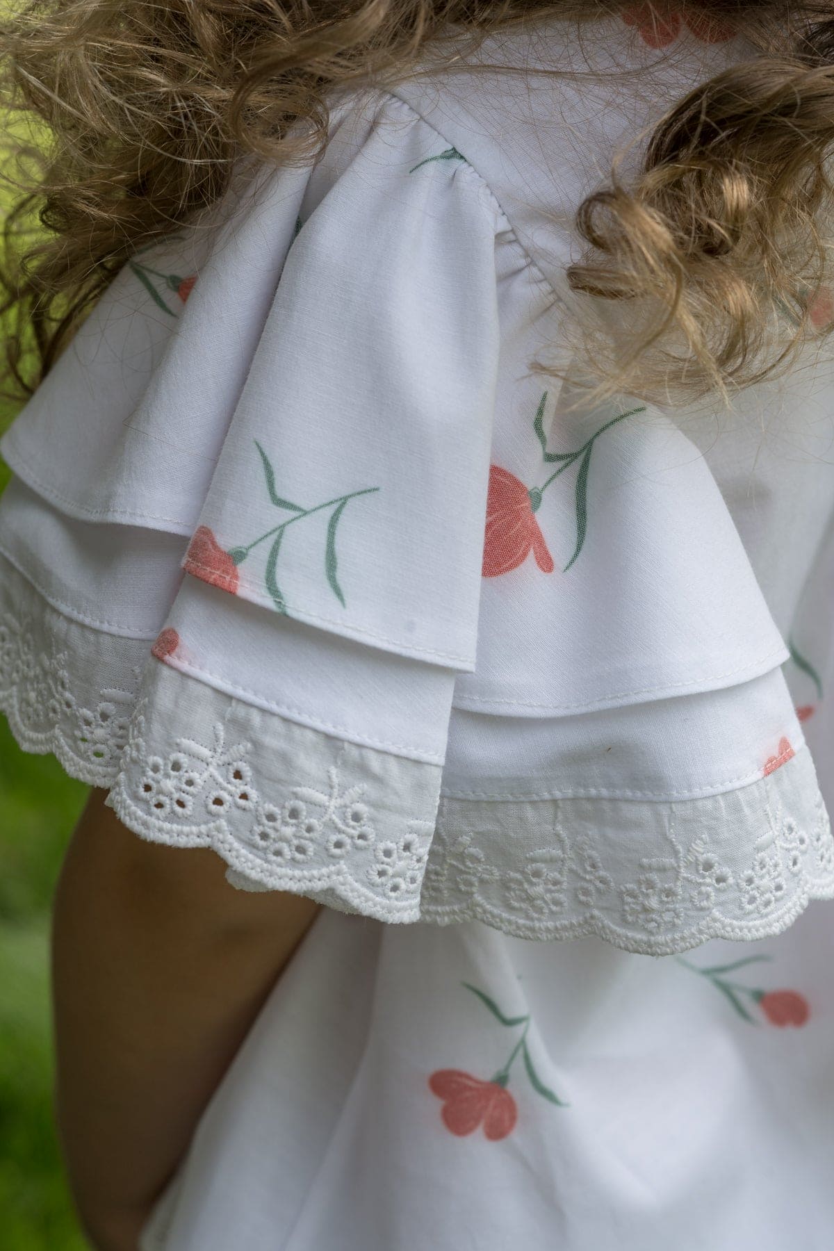 Girl | Tulip Cotton Blouse and Shorts Set | White