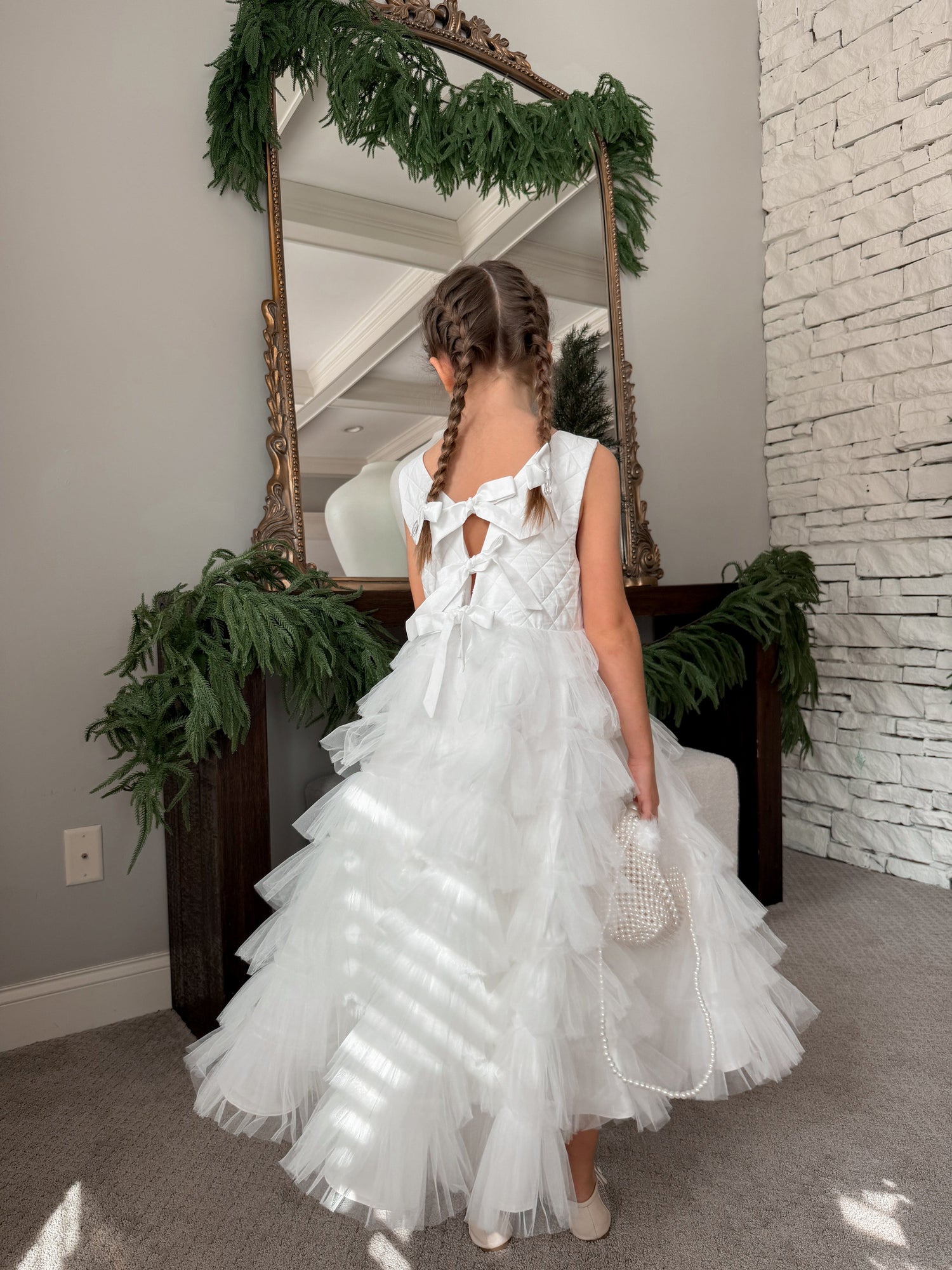 Girl | Poppy Quilted Dress | White