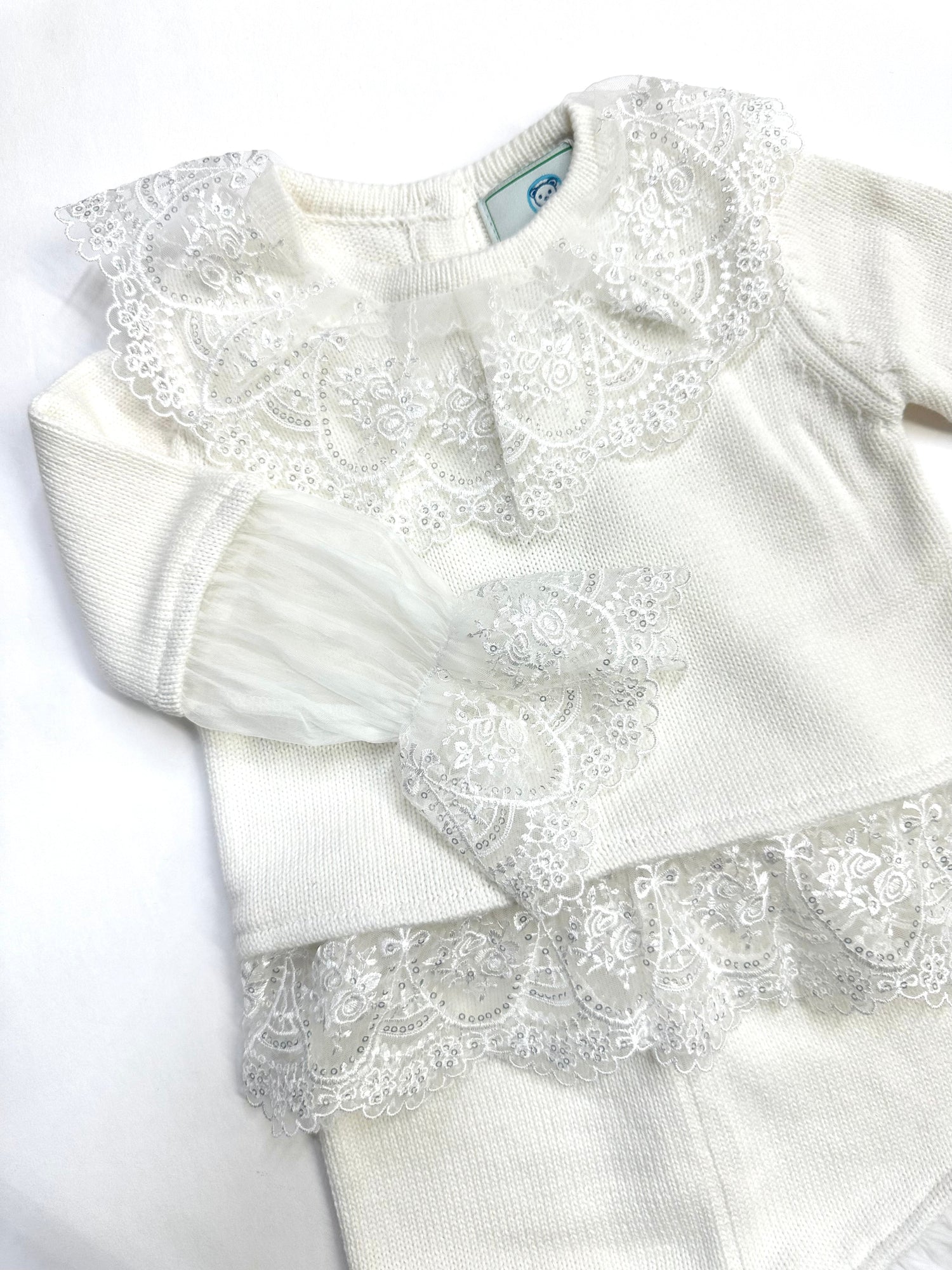 Girl | Emma Cotton and Lace Top and Shorts Set | White