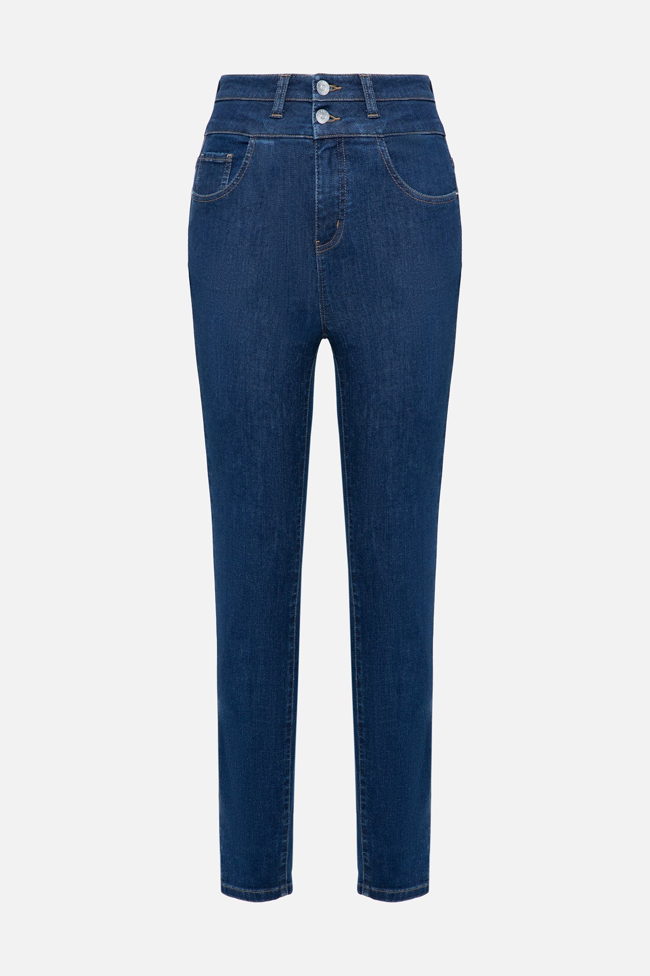 High-waisted Springy Pants | Blue