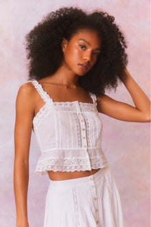 Vietta Cotton Tank Top | True White