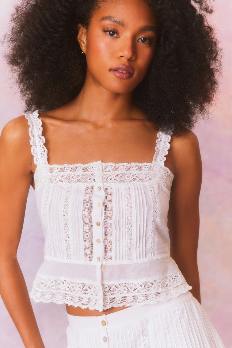 Vietta Cotton Tank Top | True White