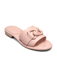 Big Charm Sandal Flat | Pale Pink Faux Soft Nappa