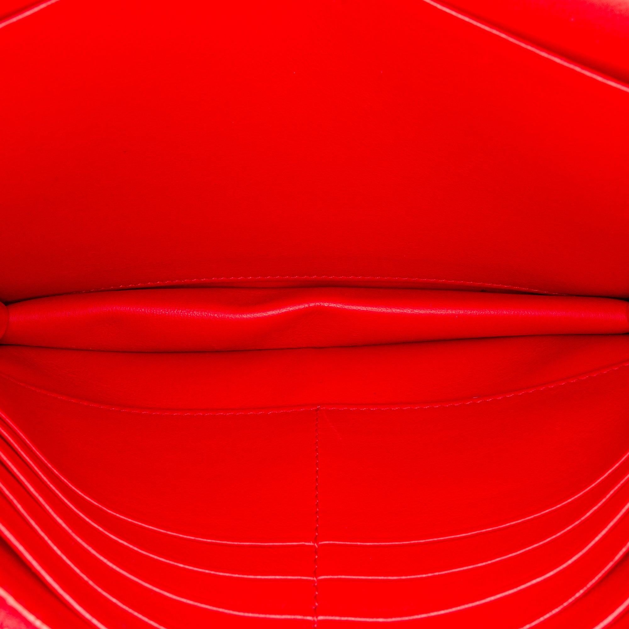 Celine | Pre-Owned Leather Frame Wallet on Chain | Red