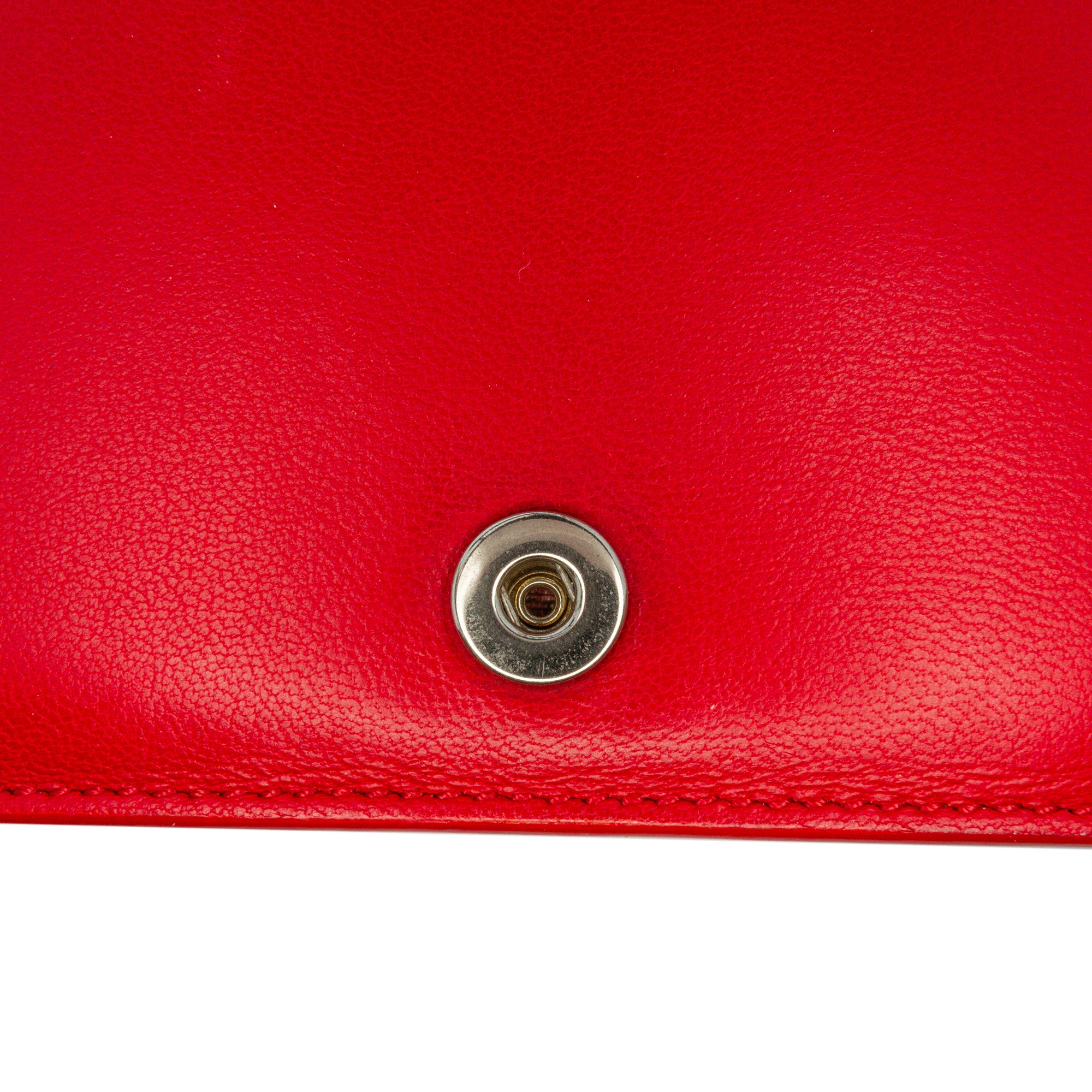 Celine | Pre-Owned Leather Frame Wallet on Chain | Red