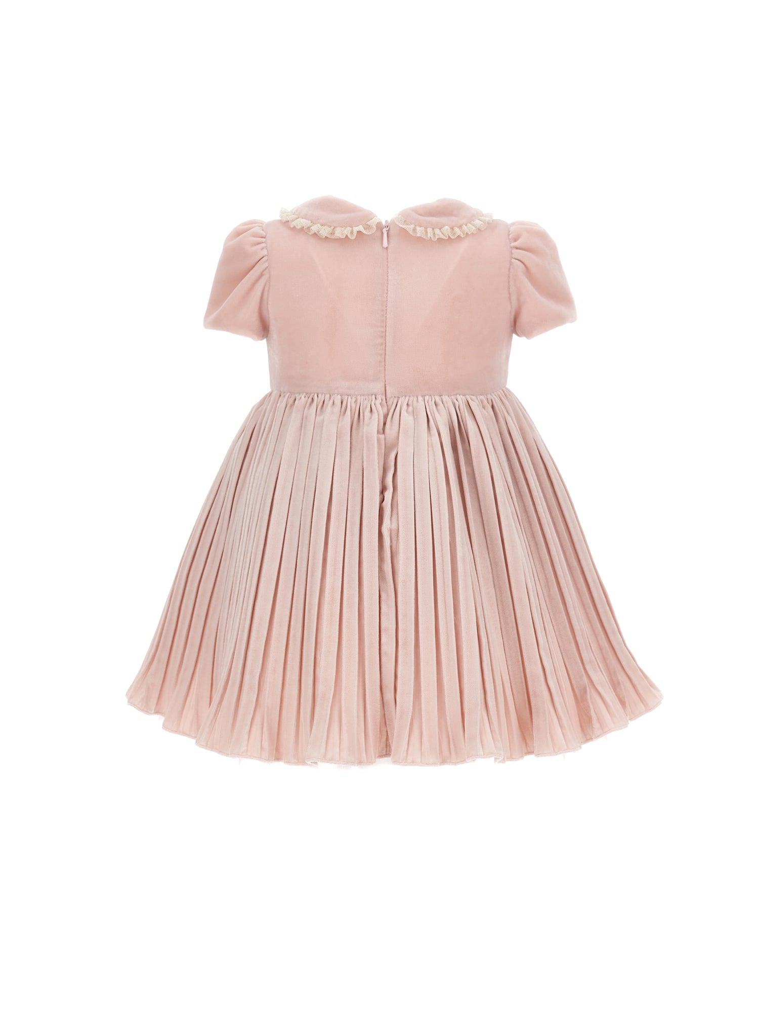 Girls | Velvet Dress With Lurex Tulle | Light Pink